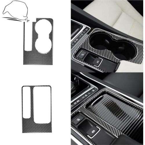 For Jaguar F-PACE XE XF X761 X760 X260 Accessories Carbon Center Console Cupholder Handbrake Panel Decoration Cover Sticker