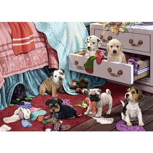 Full Square drill 5D DIY Diamond painting art Naughty dogs Embroidery Mosaic Cross Stitch Rhinestone decor