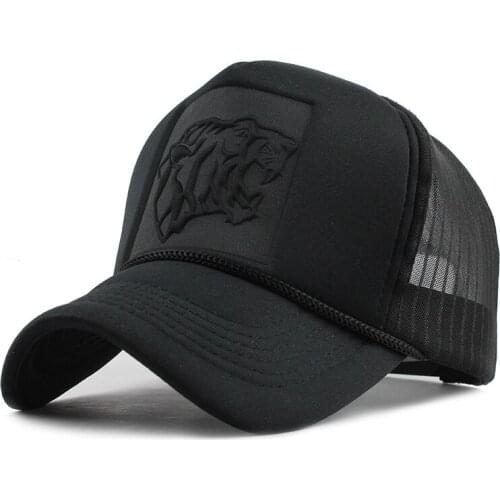 2020 Hip Hop Black leopard Print Curved Baseball Caps Summer Mesh Snapback Hats For Women Men casquette Trucker Cap