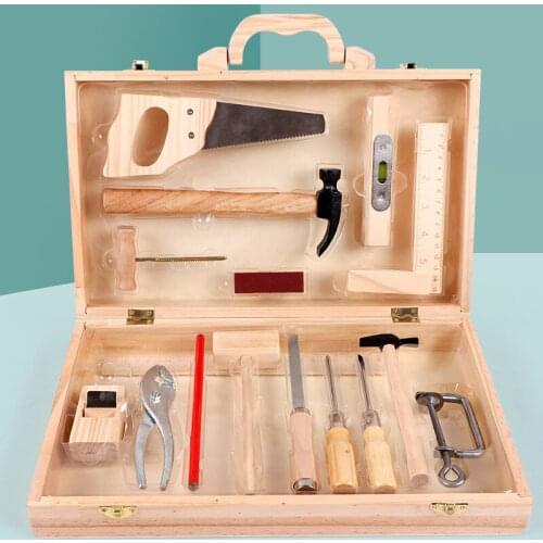Childrens Maintenance and Management Toolbox Toys, Disassembly and Assembly Multifunctional Woodworking Box, Wooden Puzzle Set