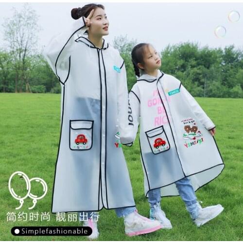 Adult Boys and Girls Children Parent-Child Raincoat Travel Belt Backpack Position Poncho Middle and Older Children Electric Car