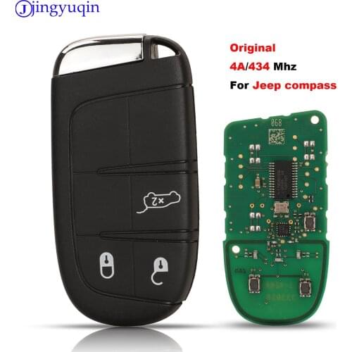 Jingyuqin Original 3 Buttons Smart Remote Car Key 433 Mhz With 4A Chip For Jeep Compass New Full Key