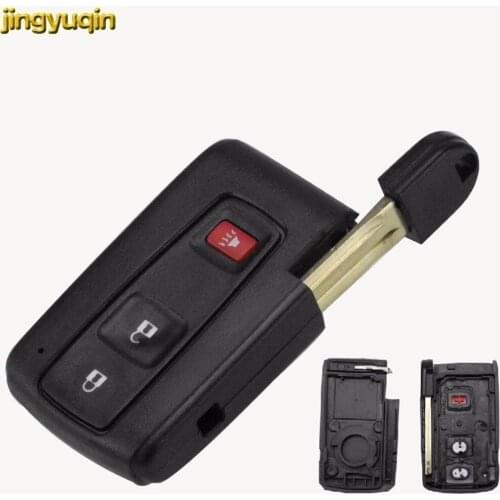 Jingyuqin Smart Remote Car Key Shell Fob For Toyota Prius 2004-2009 Uncut Blade Keyless Key Case Cover 3 Buttons Replacement