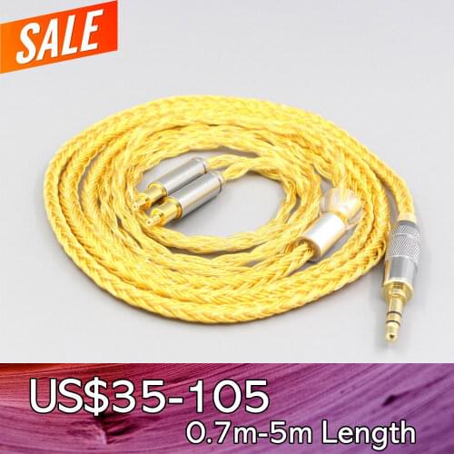 LN007385 16 Core OCC Gold Plated Braided Earphone Cable For Audio Technica ATH-ADX5000 ATH-MSR7b 770H 990H A2DC Headphone