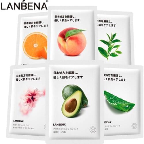 LANBENA Face Mask Lighten Tighten Brighten Whitening Moisturizing Water Fruit Plant Extract Masks Skin Essence Facial Care Sets