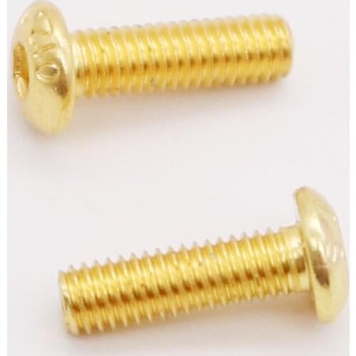 M3 GoldenElectroplate 12.9 Grade Alloy Steel Allen Hex Socket Button Head Screw Bolt ISO7380 M4 Golden