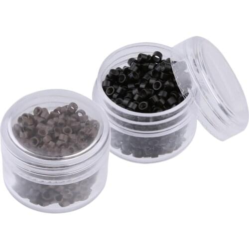 1000Pcs 3mm Silicone Lined Nano Rings Micro Beads Human Hair Extensions New