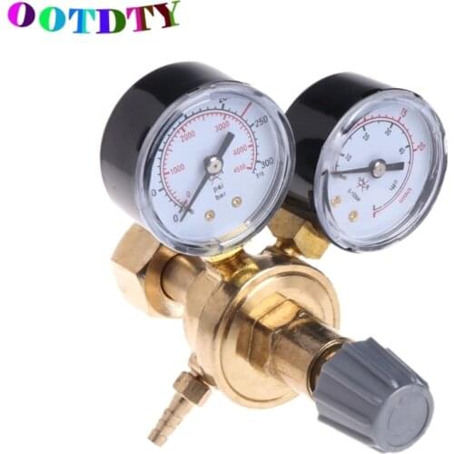 OOTDTY Argon CO2 Gauges Pressure Reducer Mig Flow Meter Control Valve Welding Regulator