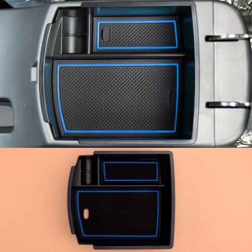 Car Center Console Armrest Storage Box Organizer Tray Holder Fit For Hyundai Kona 2018 2019 2020 2021 Black