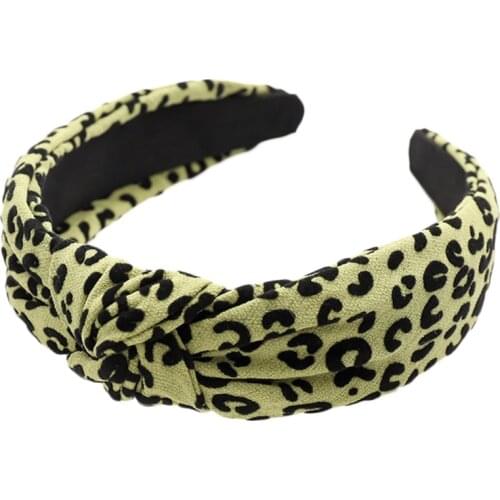 Cross Knotted Headband Wide Turban Hair Hoop Leopard Print Twist Turban Handmade Hairband Hair Accessories for Girls