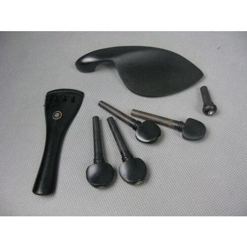 1 set of violin ebony fittings 4/4,beautiful ebony decoration