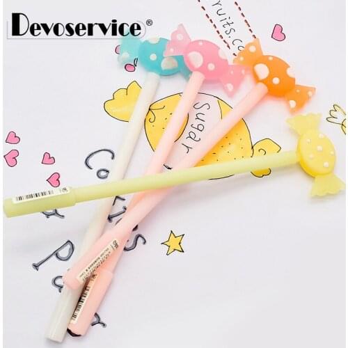 1Pcs Cute Cartoon Candy Shape Gel Pen Fine Point 0.5mm Black Ink Creative Neutral Pen Stationery For Kid Office School Supplies