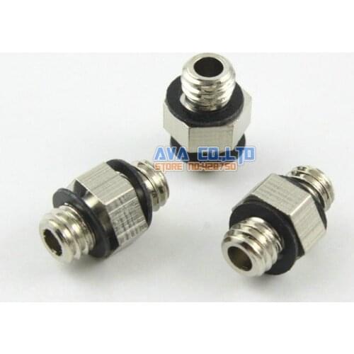 40 Pieces M5 Double Male Brass Mini Pneumatic Hose Connector Fitting