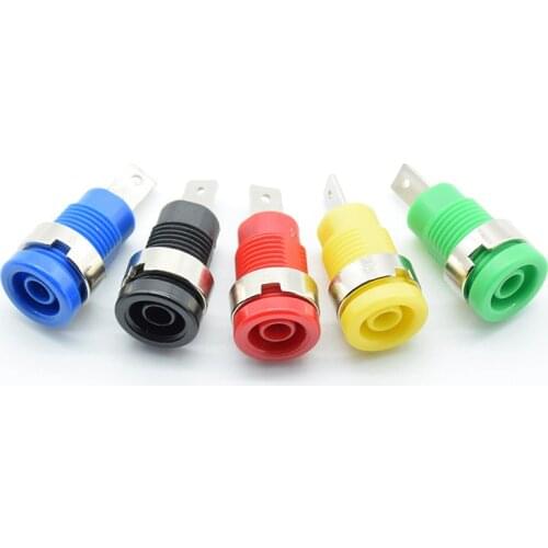 5pcs 4MM Binding Post Banana Socket panel mount Test Probe connector 12 mm mounting holes red black green blue yellow
