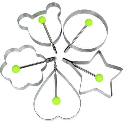 5 Pcs Cooking Fried Egg Shaper Pancake Stainless Steel Mould Mold Ring Kitchen Tools
