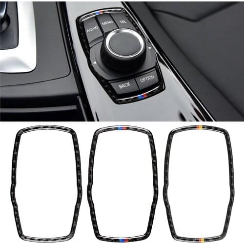 Car Stickers for BMW Carbon Fiber Decorative Multimedia Frame for BMW 1 3 5 7 Series X1 X3 F25 X5 F15 X6 16 F30 F10 F07 E90 F1