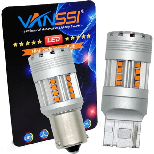 T20 7440 WY21W Car LED Turn Signal Light Bulbs Canbus Error Free Bau15s PY21W No Hyper Flash 1156 Ba15s P21W Reverse/Backup Lamp