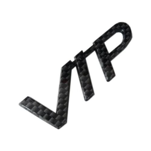 Car Badge VIP V I P Carbon Fiber ABS Trunk Chrome Motor Emblem Sticker