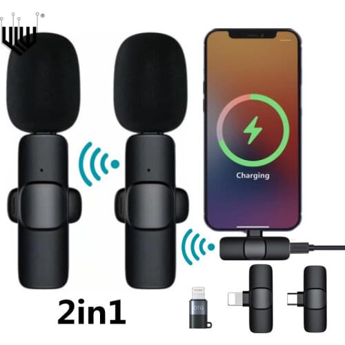 Wireless Lavalier Microphone Portable Audio Video Recording Mini Mic For iPhone Android Facebook Youtube Live Broadcast Gaming