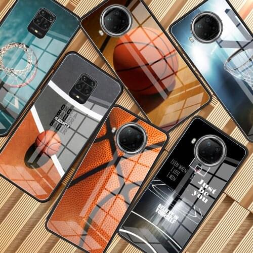 Phone Case For Fundas Redmi Note 9S 8 Pro 9 7 8T 10 Max 9C K40 9A 8A 9T K30 5G Tempered Glass Shell Cover Basketball Basket