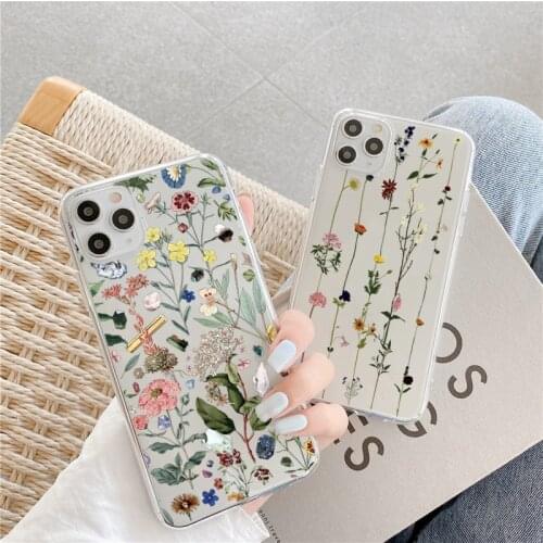 Cute Flowers Clear Soft Phone Case For Samsung A21 S A51 A71 A30 A40 A50 A80 S9 S10 Plus S20 FE Note 20 Ultra 10 Plus 8 9 Cover