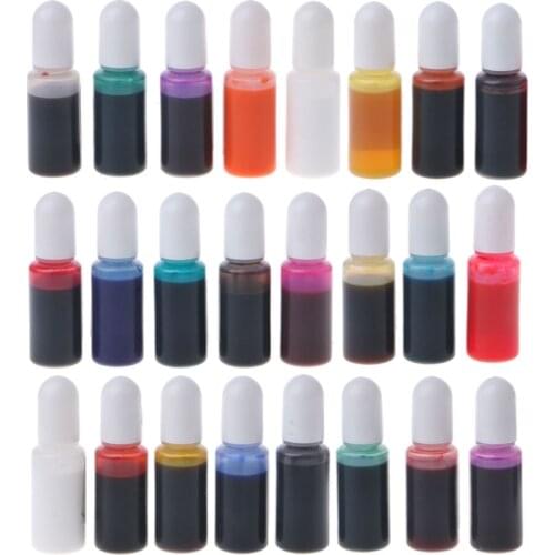 24 Colors Alcohol Ink Set Drawing Inks Epoxy Resin Diffuse Liquid Pigment Epoxy Resin Painting Dye 10ml Each Art Crafts DropShip