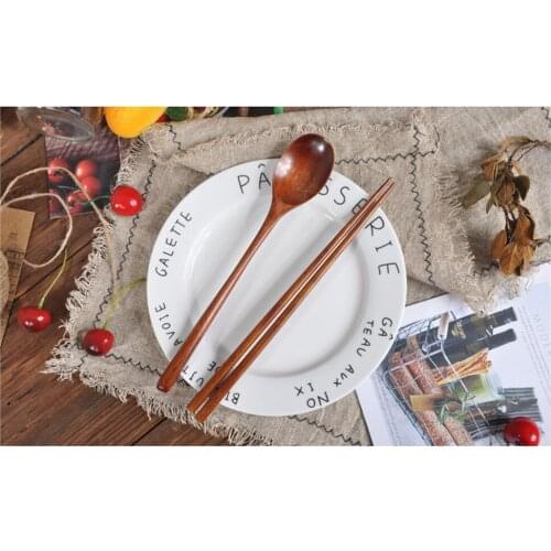 Outdoor Picnic Wooden Spoon Chopsticks Kitchen Cooking Utensil Tools Soup-teaspoon Tableware Portable Chopsticks #W5