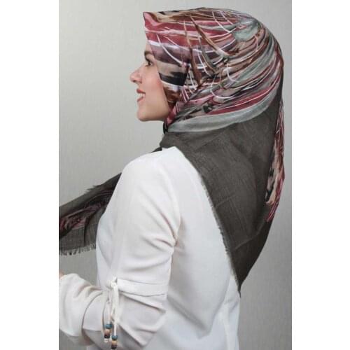 ERİPEK PATTERNED LINEN FLAMLI SCARF-PATTERN-12-RENK-16