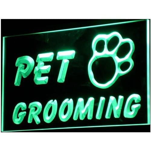 I276 OPEN PET GROOMING Shop Dog Cat LED Neon Light Light Signs On/Off Switch 20+ Colors 5 Sizes