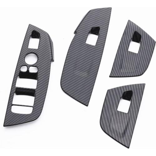 JY 4PCS ABS Carbon Fiber Style Window Lift Switch Button Panel Cover Car Styling Accessories For BMW X3 G01 2018 LHD