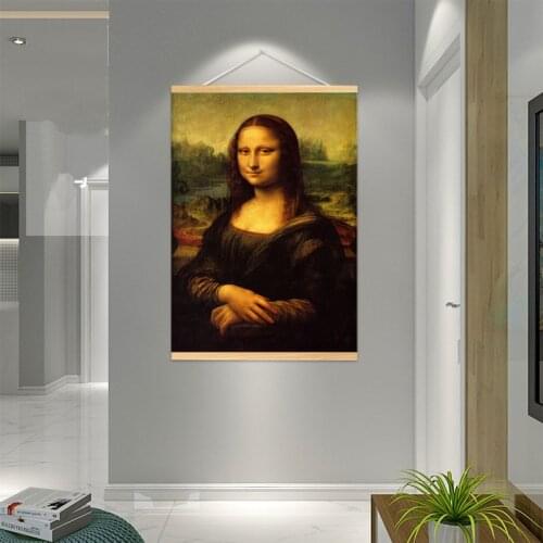 Smile Of Mona Lisa Portrait Canvas Art Painting Home Decorative Picture Classical Famous Wall Art Prints for Living Room