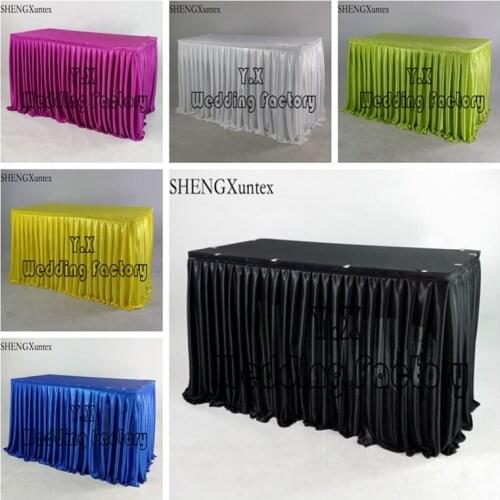 Nice Looking Ice Silk Table Skirt \ Table Cloth Skirting For Wedding Event Decoration