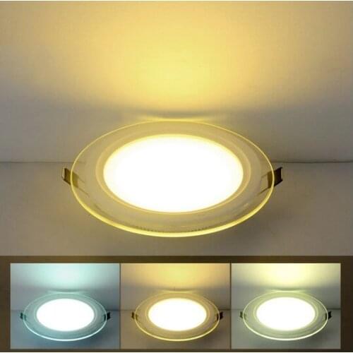 2018 New Arrival Glass LED Panel Light 6W 9W 12W 18W Recessed LED Downlight Bedroom Light Bathroom Light 110V 220V With Driver