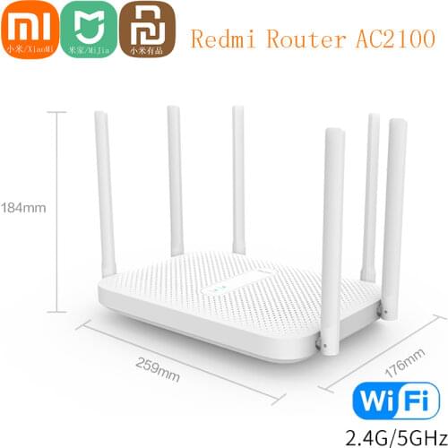 Xiaomi Redmi Router AC2100 Gigabit 2.4G 5.0GHz strengthen Dual-Band 2033Mbps Wireless Wifi Repeater 6 High Gain Antennas Wider