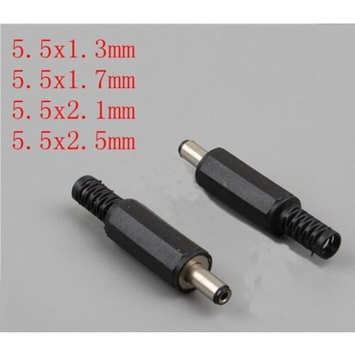 Male DC male wire 5521 5525 power socket 5.5x1.3mm/1.7mm/2.1mm / 2.0 2.5mm