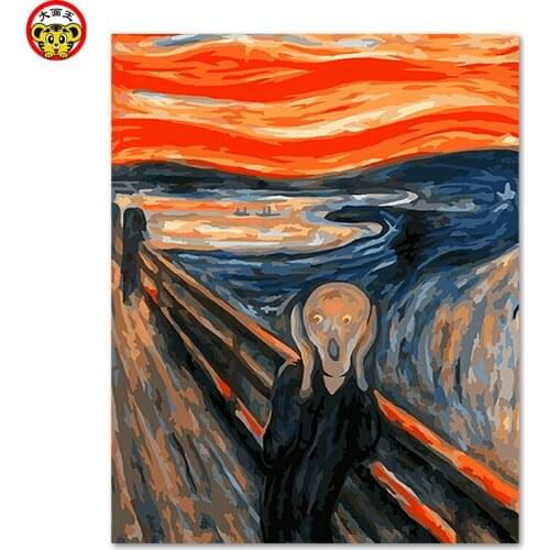 Painting by numbers art paint by number Crying Munch Shouting diy digital paint painting their own painted on painted color numb