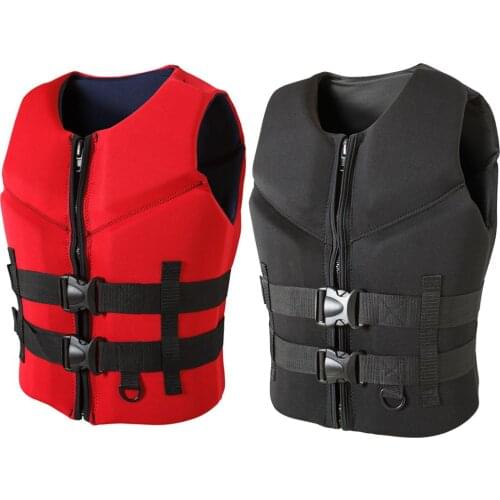 Neoprene Life Vest Men Women Life Jacket Buoyancy Lifejacket Fishing Surfing Drifting Swimming Floating Clothing Adult Blue
