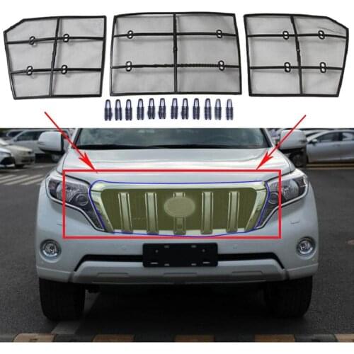 Front Grille Insert Net For Toyota Land Cruiser Prado FJ150 2014 2015 2016 2017 Car Insect Screening Mesh Protector