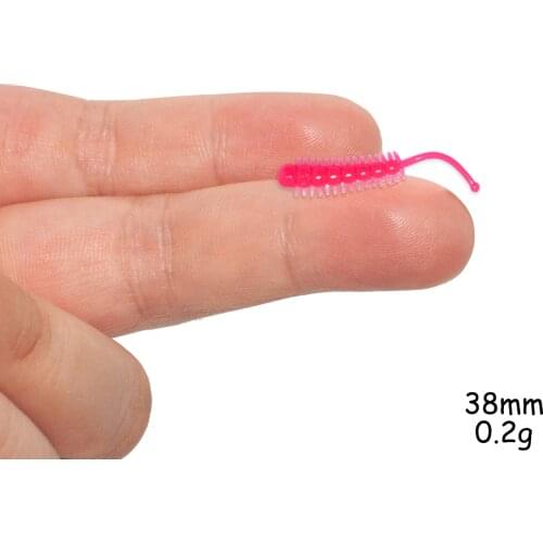 Edible Silicone Bait Hiroko Sinking Soft Lures Micro Caterpillar 38mm 0.2g 10pcs Jig Head Drop Shot Carp Fly Rock Fishing Lures