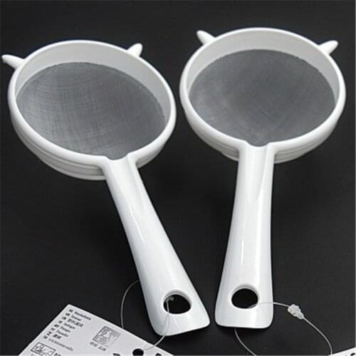 1Pc Reusable Kitchen Handheld Plastic Screen Mesh Tea Leaf Strainer Flour Sieve Colander Kitchen Accessories