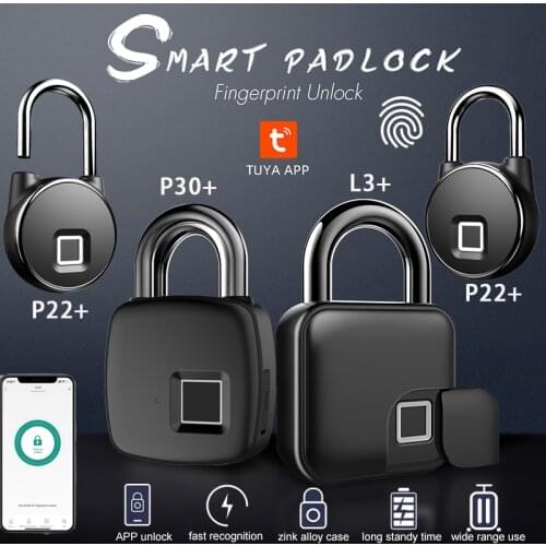Fingerprint lock Intelligent Electronic Lock Tuya unlock Keyless Rechargeable Portable Anti-theft Smart Door Lock Smart Padlocks