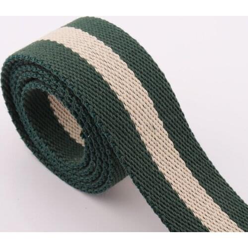 38mm Dark Green cotton Webbing Bag strap Pure color Canvas ribbon Belt Strap Polyester sewing Bag Leash Pet collar