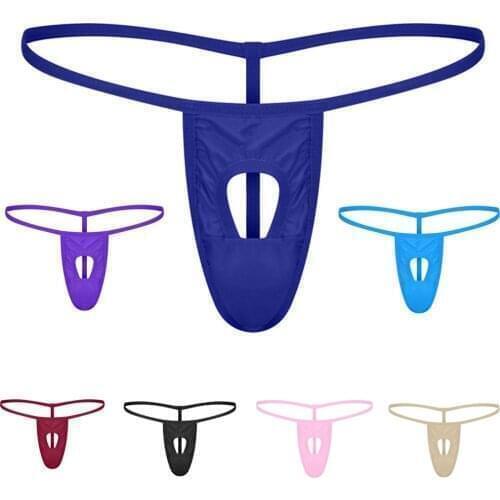 Sexy Mens Stretch Bulge Pouch Thong Bikini Briefs Underwear Underpants Panties Underpants Ice Bikini T-back hombre tanga Briefs