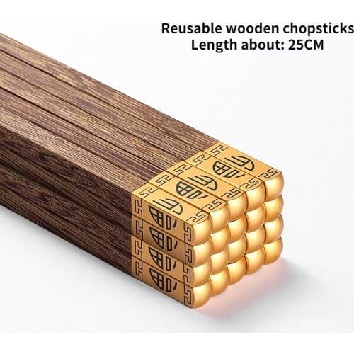 High Quality Chinese Chopsticks Handmade Natural Wenge Wood Chopsticks Set SandalWood Tableware Sushi Chopsticks Cutlery Set