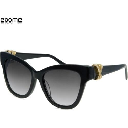Eoome Oversize cat eye Sunglasses Female 2020 New Fashion Lady wearing With Stons Designer Sun Glass okulary lunettes Casefree