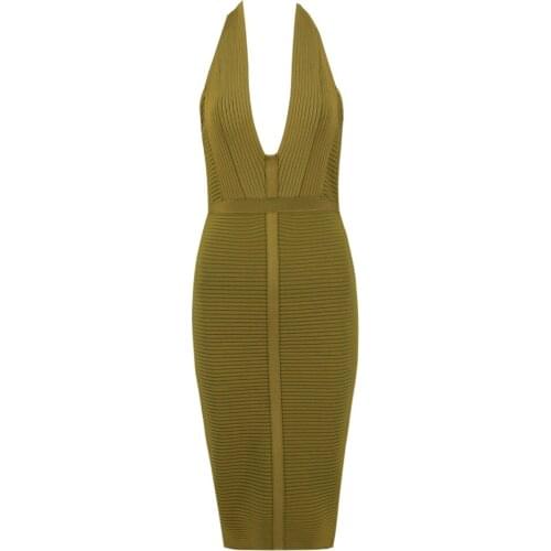 2018 New Bodycon Dress Women Sleeveless Bandage Dresses Sexy Celebrity Vestidos Knee Length Midi Evening Party Dress Wholesale