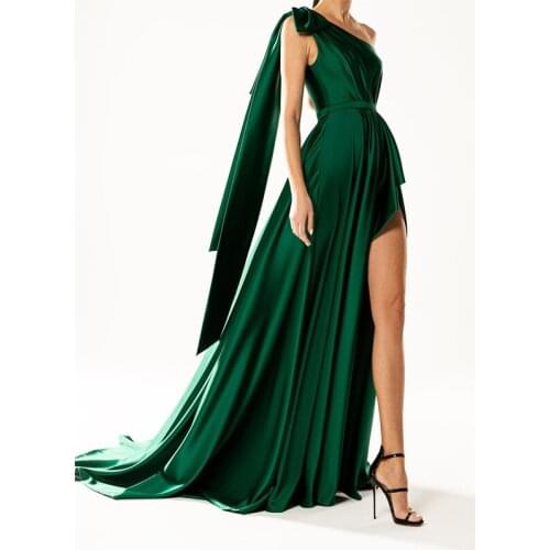 2021 New Arrival Famous Brand Dress Solid One Shoulder Draped Sexy Celebrity Party Maxi Dress Vestidos