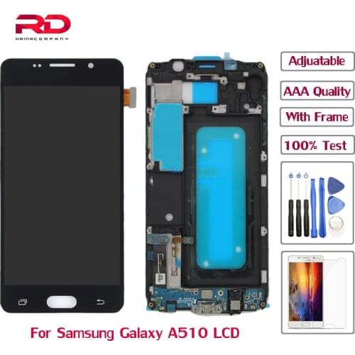 AAA Quality A510F LCD For Samsung Galaxy A5 2016 A510 Case A510F LCD Display Touch Screen Assembly can adjust brightness LCD
