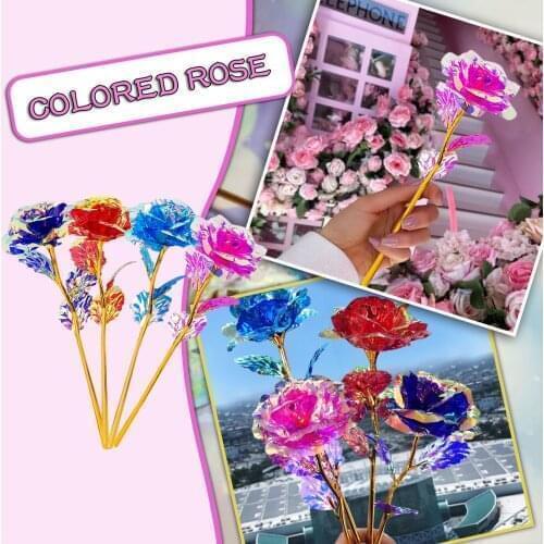 1PC Artificial 24K Foil Plated Gold Rose Lasts Forever Love Flower Birthday Valentines Creative Gift Festival Home Party Decor
