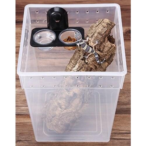 1pcs Reptile Tank Insect Spider Ants Nest Snake Gecko Food Water Feeding Bowl Terrarium Breeding Feeders Box Pets Supplies